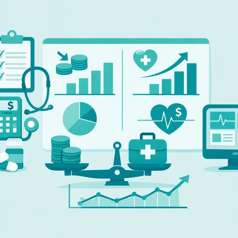 Dashboard de análisis costo-beneficio para calcular ROI de software médico
