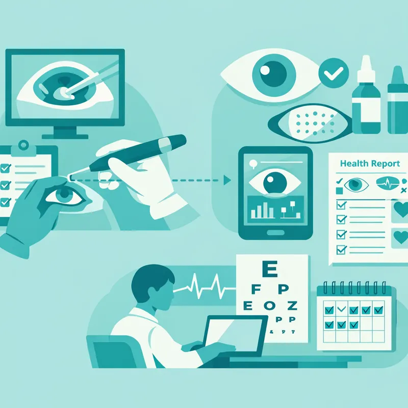 Seguimiento de cirugía de cataratas con registros pre y postoperatorios