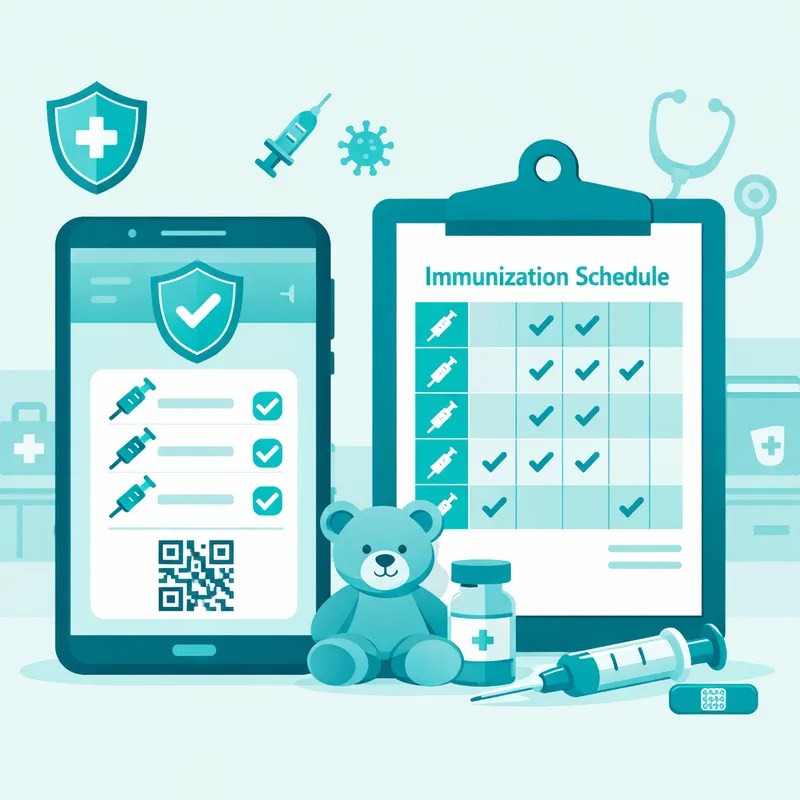 Cartilla de vacunación digital con esquema de inmunización para niños